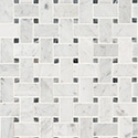 Carrara White Basketweave Pattern Honed