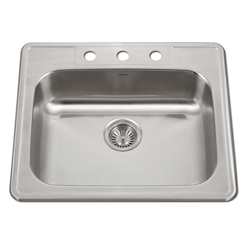 ADA Topmount Stainless Steel 3-hole Single Bowl Kitchen Sink-min