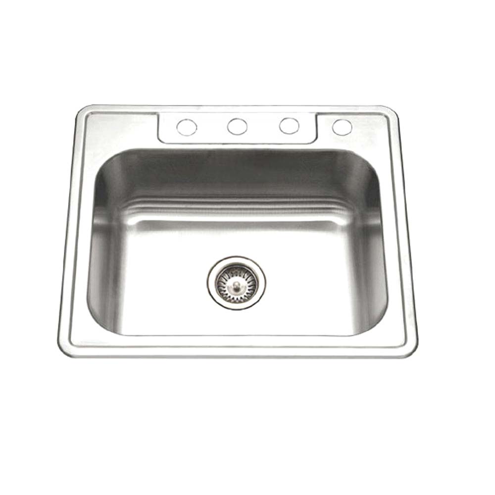 ADA Topmount Stainless Steel 4-hole Single Bowl Kitchen Sink-min