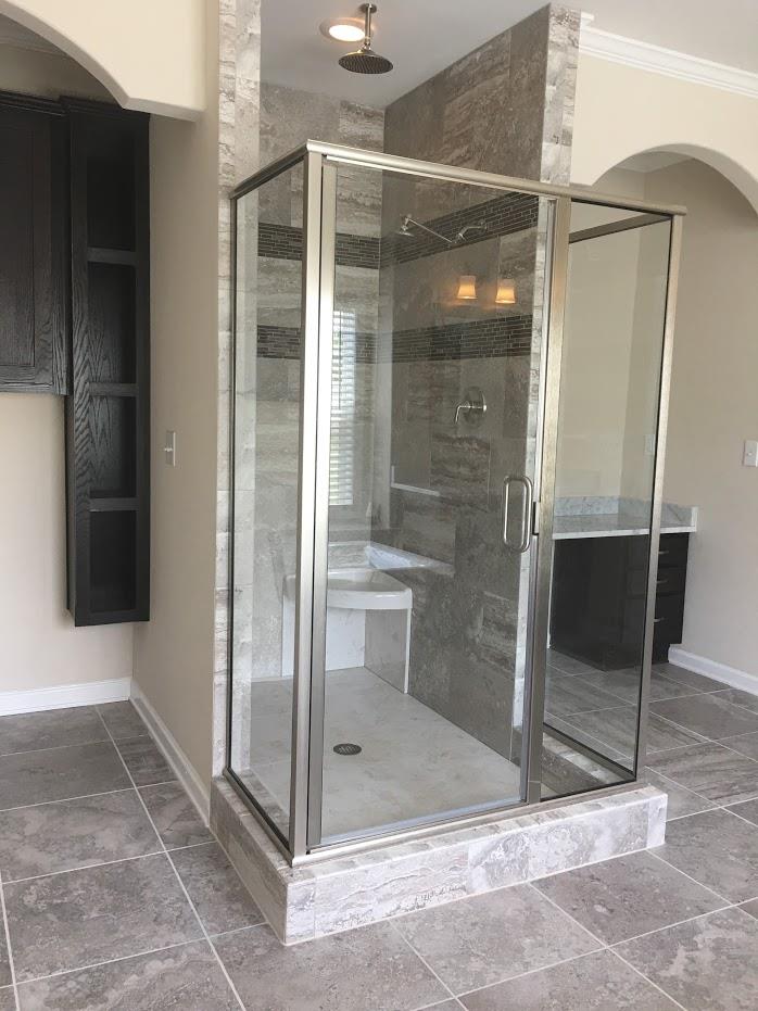 simple glass walls shower room