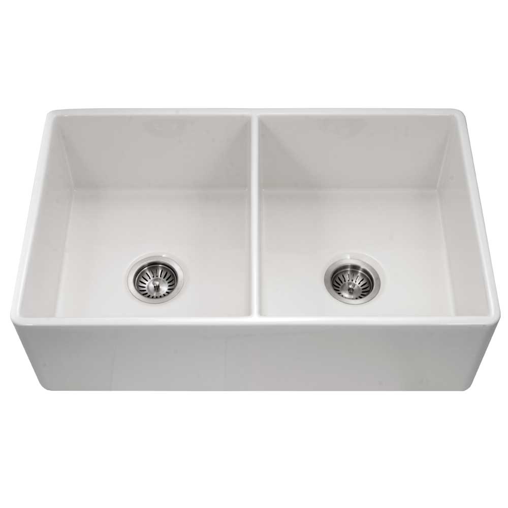 Fireclay Apron Front or Undermount Double Bowl 33-Inch Kitchen Sink