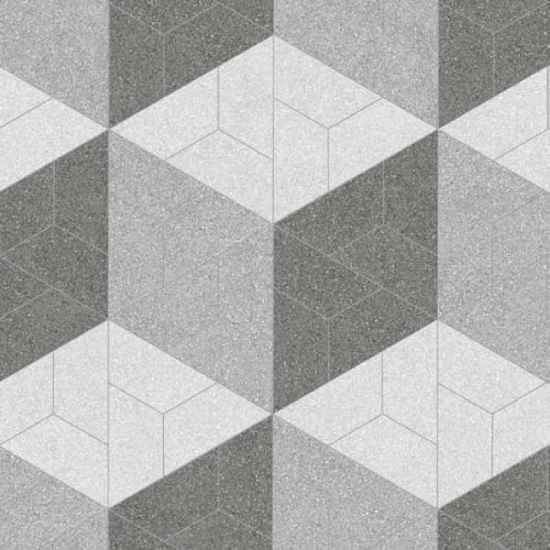 Geometrical Half Hexagon Pearl Conestoga Tile
