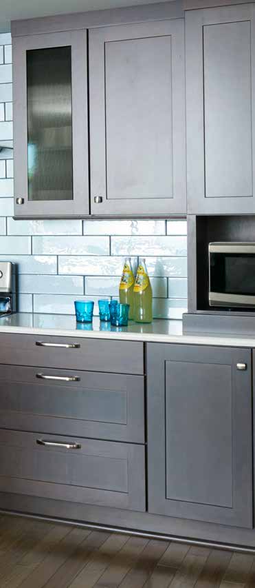 Marsh grey kitchen cabinets with drawers