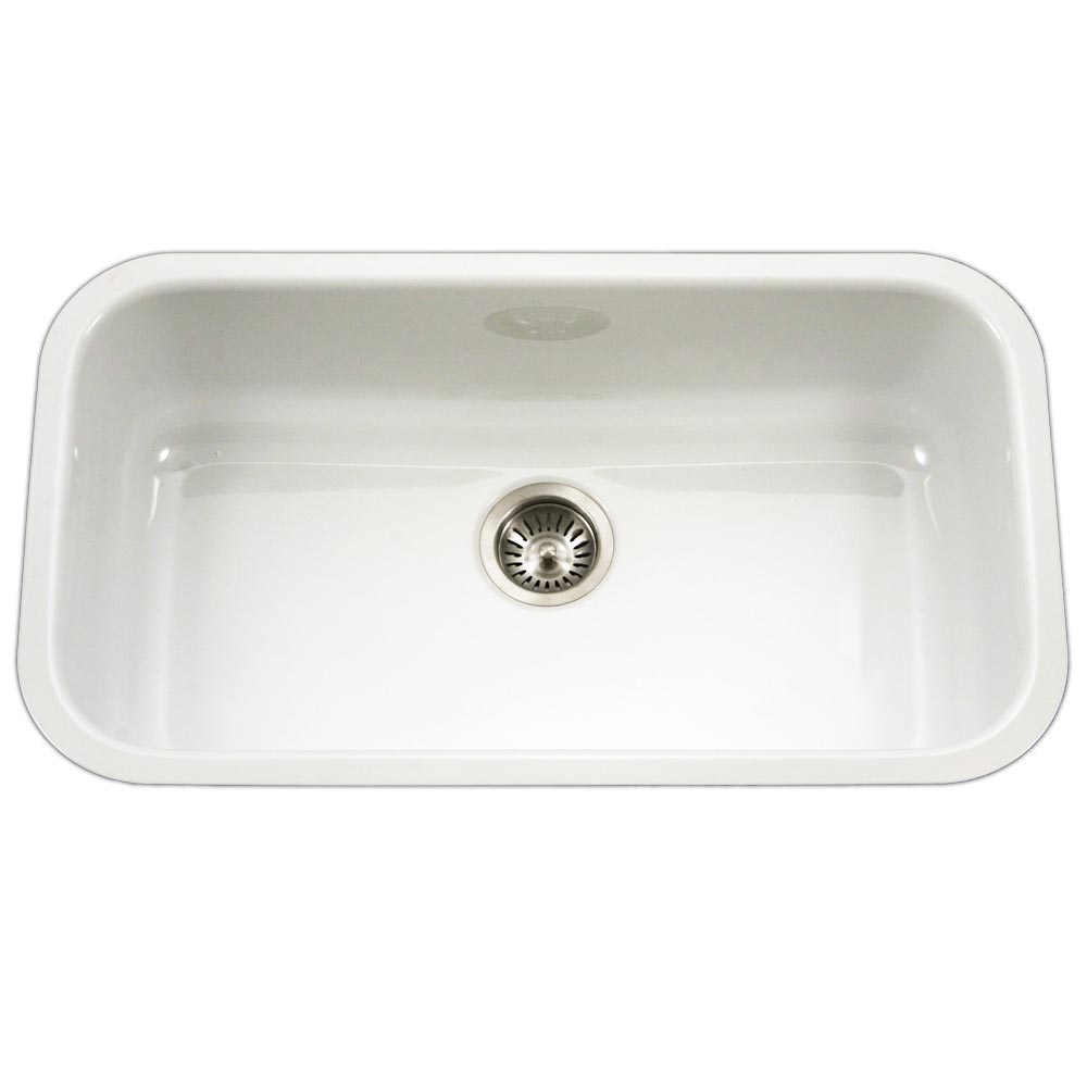 Porcelain Enamel Steel Undermount Large Single Bowl Kitchen Sink-min