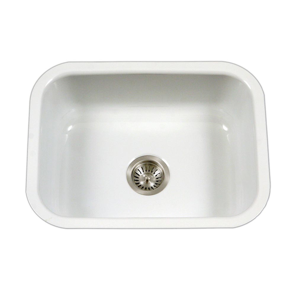 Porcelain Enamel Steel Undermount Single Bowl Kitchen Sink-min
