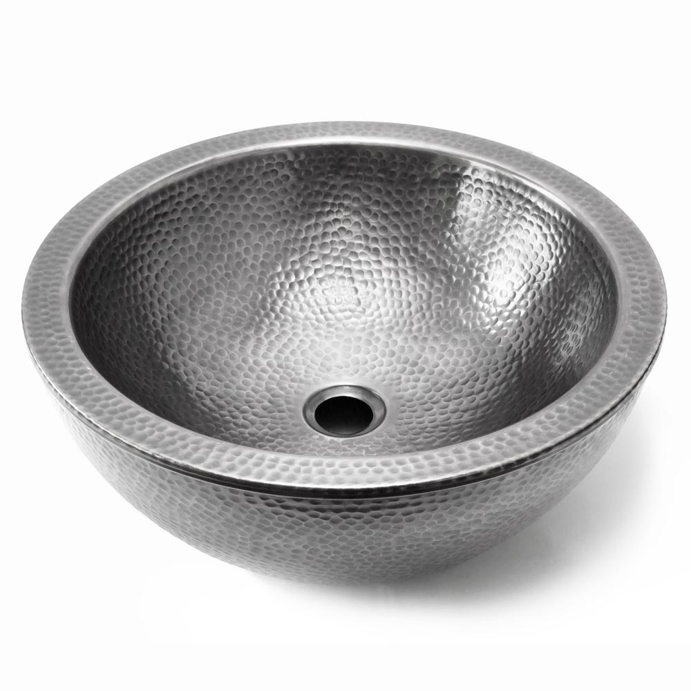 Round Double Wall Pewter Vessel Sink-min