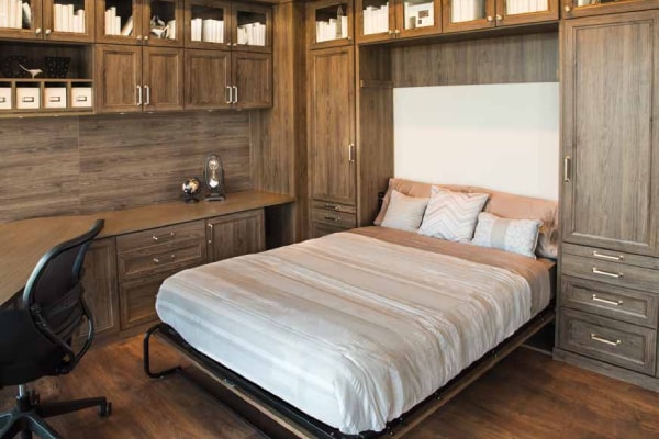 Wall beds with custom wooden closet