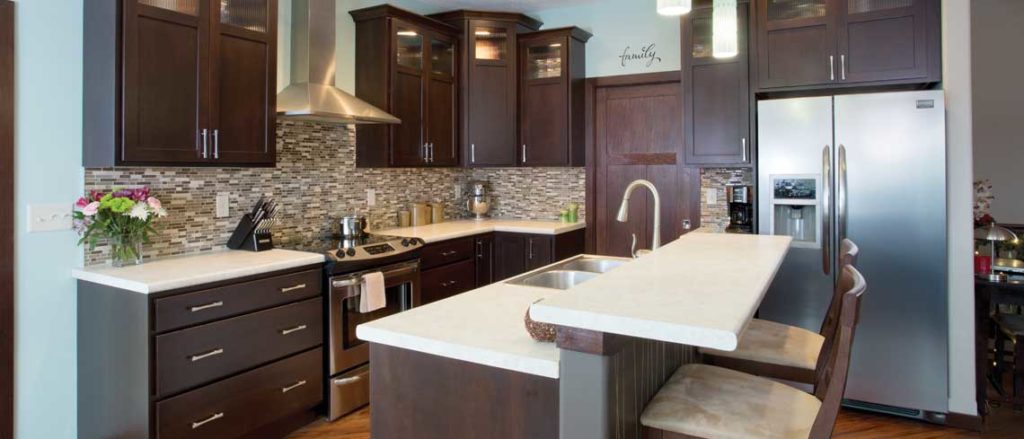 Kitchen design with Cherry finished in Mocha