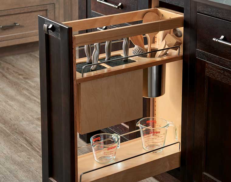 Base Pull Out Knife Block and Utensil Storage