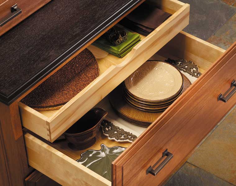 Two Drawer Base with Roll Out Tray