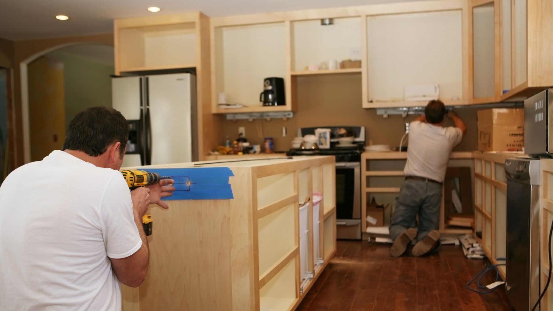 kitchen remodeler working on kitchen renovation project